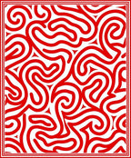 Fiery Red Labyrinth Curves Rug