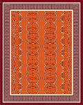 Vibrant Orange Medallion Border Rug