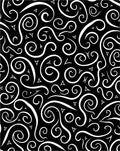 Classic Black White Swirls Rug