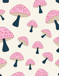 Whimsical Pink Mushroom Forest Pattern Rug