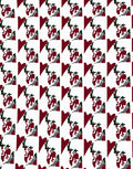 Crimson White Abstract Geometric Rug