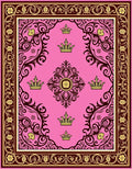 Pink Crown Baroque Flourish Rug