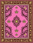 Pink Crown Baroque Flourish Rug