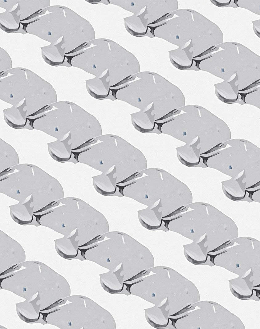 Monochromatic Abstract Blob Arrangement Rug