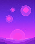 Cosmic Glowing Spheres Pink Purple Sky Rug