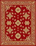 Crimson Gold Floral Medallion Rectangular Rug
