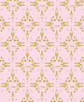 Golden Art Deco Lilies on Pink Rug