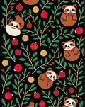 Playful Raccoon Red Holiday Bauble Rug