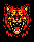 Fiery Red Yellow Tiger Roar Rug