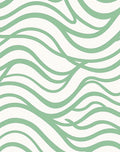 Soft Mint Green Flowing Wave Rug