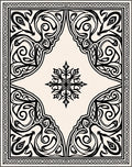 Monochromatic Scrolling Leaf Medallion Rug