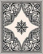 Monochromatic Scrolling Leaf Medallion Rug