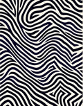 Bold Black White Zebra Wave Rug