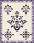 Vintage Indigo Floral Medallion Arrangement Rug