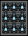 Sky Blue Geometric Folk Art Rug