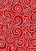 Crimson White Abstract Swirl Rug