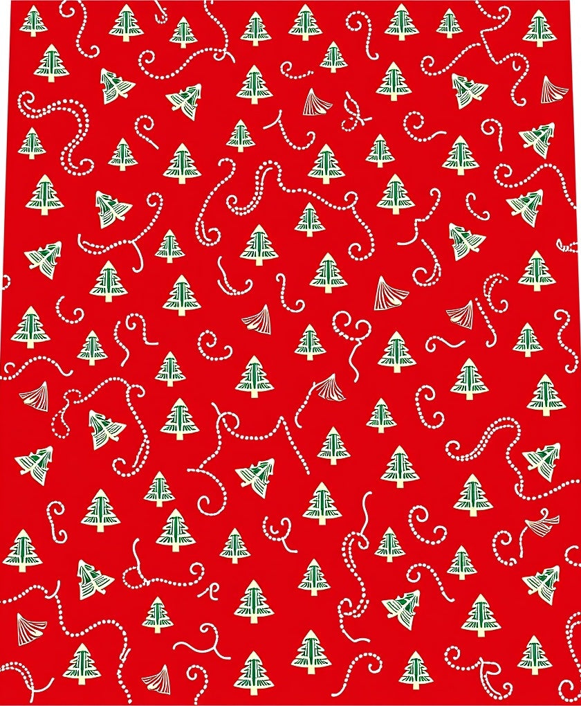 Festive Red Pine Garlands Rug