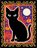 Black Cat Halloween Night Sky Rug