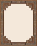 Geometric Wood Tone Border Rug