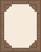 Geometric Wood Tone Border Rug