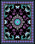 Turquoise Pink Floral Geometric Medallion Rug