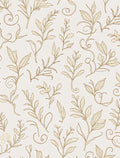 Cream Leafy Branch Swirl Art Rug