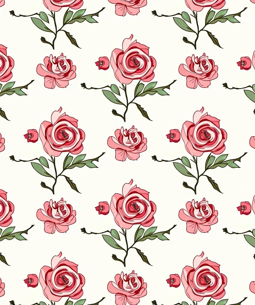 Pink Rose Garden Branches Rug