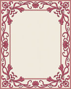 Ornate Pink Floral Border Rug
