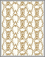 Golden Brown Interlocking Arabesque Fabric Rug