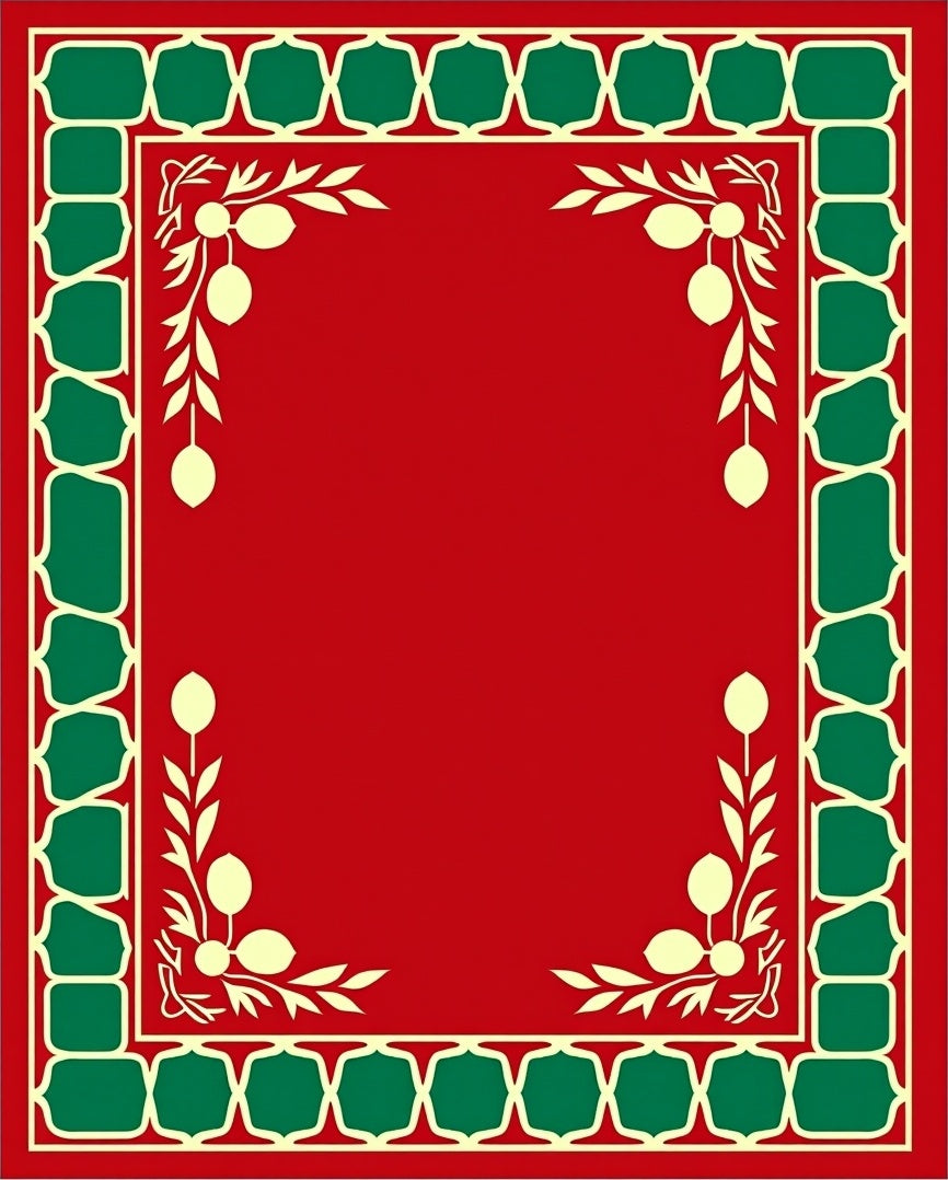 Crimson Garden Border Fruit and Leaf Rug