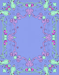 Whimsical Pastel Floral Vine Border Rug