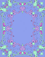 Whimsical Pastel Floral Vine Border Rug