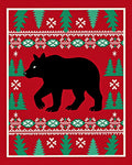 Winter Bear Forest Folk Art Rug