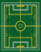 Green Yellow Court Lines Rug