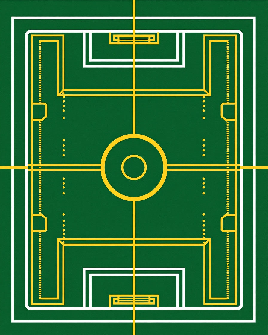 Green Yellow Court Lines Rug