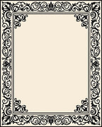 Black Ivory Scrollwork Frame Rug