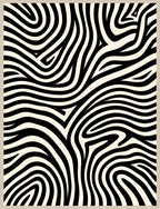 Cream Zebra Print Abstract Curves Rug