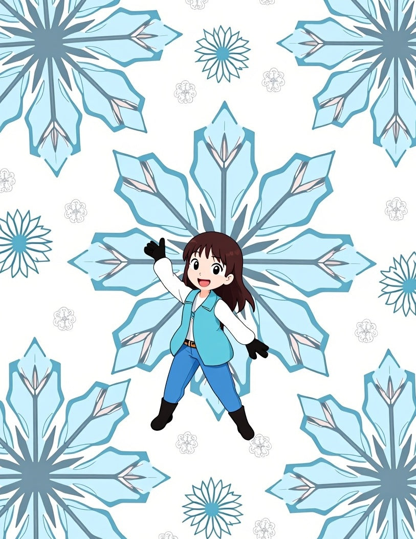 Light Blue Snowflake Whimsy Rug