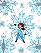 Light Blue Snowflake Whimsy Rug
