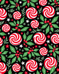 Festive Red White Peppermint Holly Rug