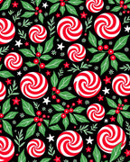 Festive Red White Peppermint Holly Rug