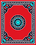 Crimson Medallion Ornamental Border Rug