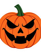 Spooky Orange Jack O Lantern Face Rug