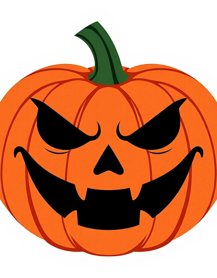 Spooky Orange Jack O Lantern Face Rug