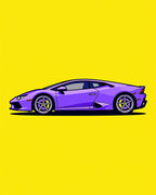 Vibrant Purple Sports Car Pop Art Rug