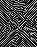 Monochrome Geometric Maze Labyrinth Rug