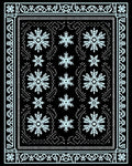 Sky Blue Snowflake Mandala Border Rug