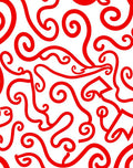 Crimson Swirls Curving Abstract Lines Rug