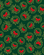 Emerald Green Red Berry Wreath Rug
