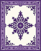 Deep Purple Ornamental Floral Medallion Rug